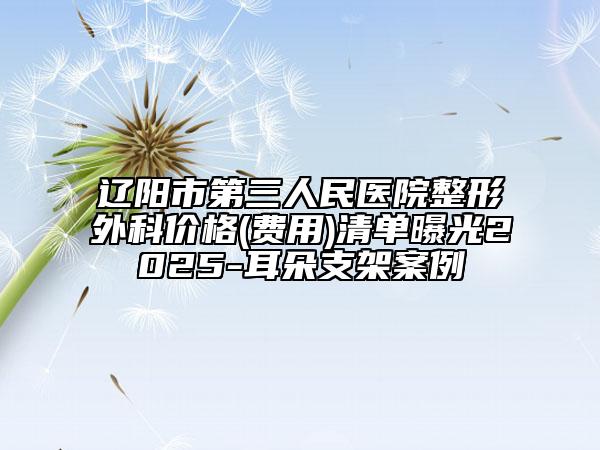 辽阳市第三人民医院整形外科价格(费用)清单曝光2025-耳朵支架案例