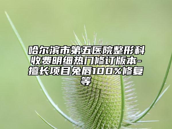 哈尔滨市第五医院整形科收费明细热门修订版本-擅长项目兔唇100%修复等