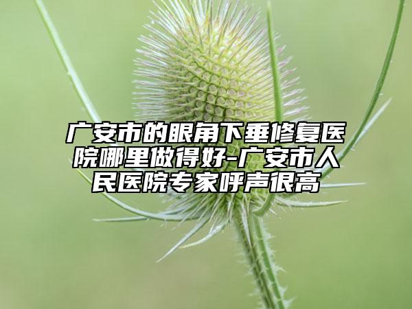广安市的眼角下垂修复医院哪里做得好-广安市人民医院专家呼声很高