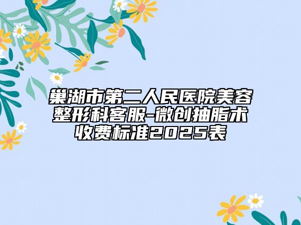 巢湖市第二人民医院美容整形科客服-微创抽脂术收费标准2025表