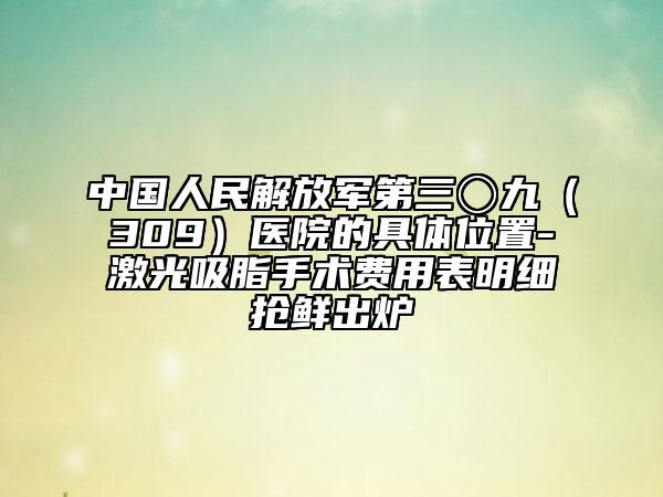中国人民解放军第三〇九（309）医院的具体位置-激光吸脂手术费用表明细抢鲜出炉