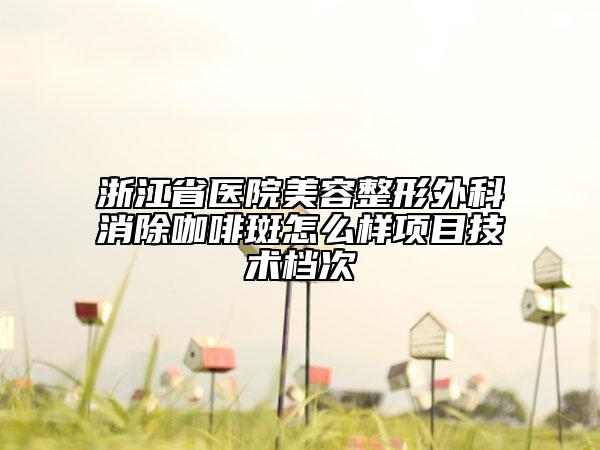 浙江省医院美容整形外科消除咖啡斑怎么样项目技术档次