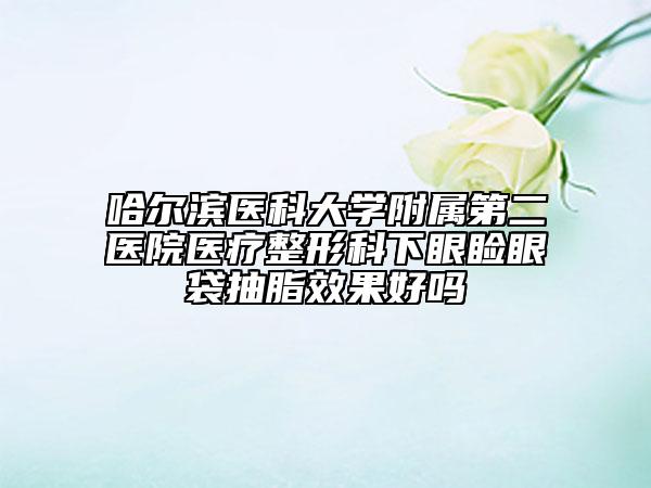 哈尔滨医科大学附属第二医院医疗整形科下眼睑眼袋抽脂效果好吗