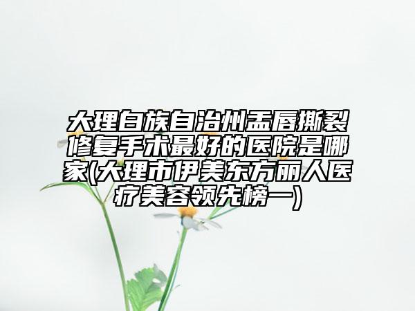 大理白族自治州盂唇撕裂修复手术最好的医院是哪家(大理市伊美东方丽人医疗美容领先榜一)