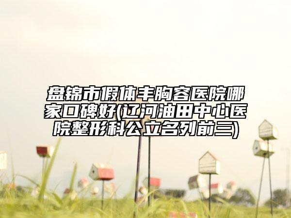 盘锦市假体丰胸容医院哪家口碑好(辽河油田中心医院整形科公立名列前三)