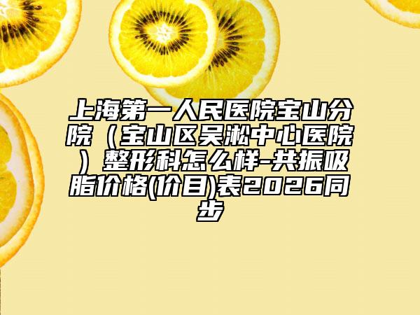 上海第一人民医院宝山分院（宝山区吴淞中心医院）整形科怎么样-共振吸脂价格(价目)表2026同步