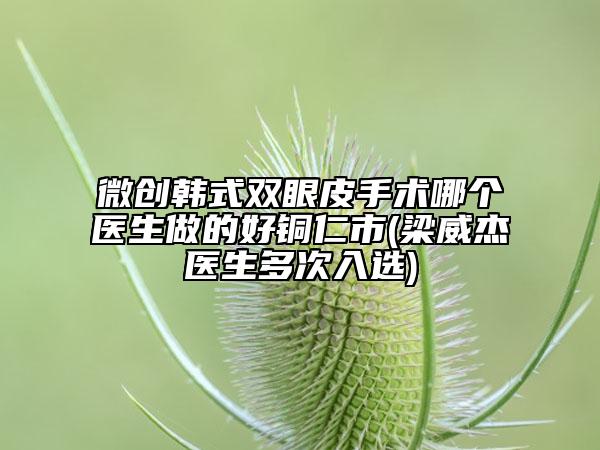 微创韩式双眼皮手术哪个医生做的好铜仁市(梁威杰医生多次入选)