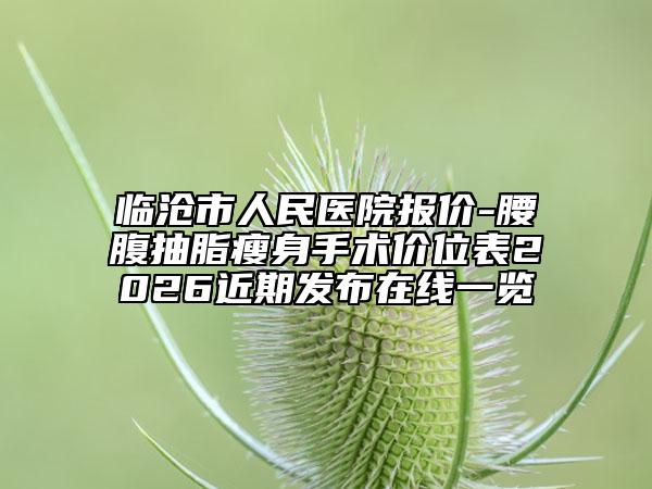 临沧市人民医院报价-腰腹抽脂瘦身手术价位表2026近期发布在线一览