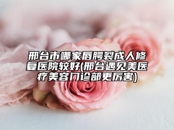 邢台市哪家唇腭裂成人修复医院较好(邢台遇见美医疗美容门诊部更厉害)
