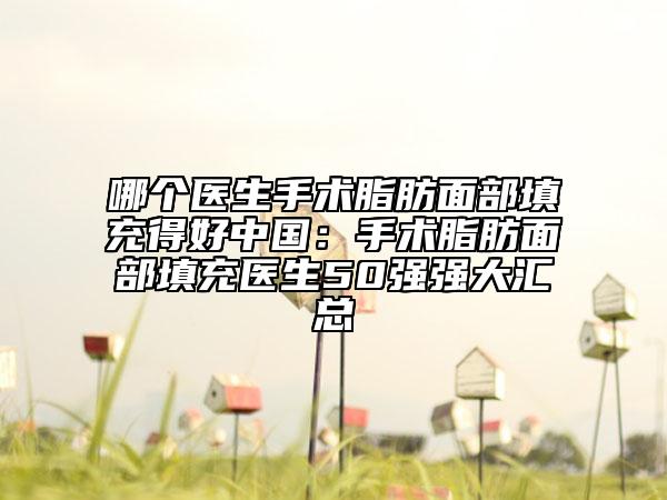 哪个医生手术脂肪面部填充得好中国：手术脂肪面部填充医生50强强大汇总