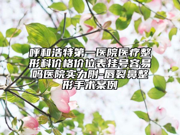 呼和浩特第一医院医疗整形科价格价位表挂号容易吗医院实力附-唇裂鼻整形手术案例