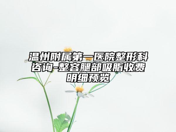 温州附属第一医院整形科咨询-整容腿部吸脂收费明细预览