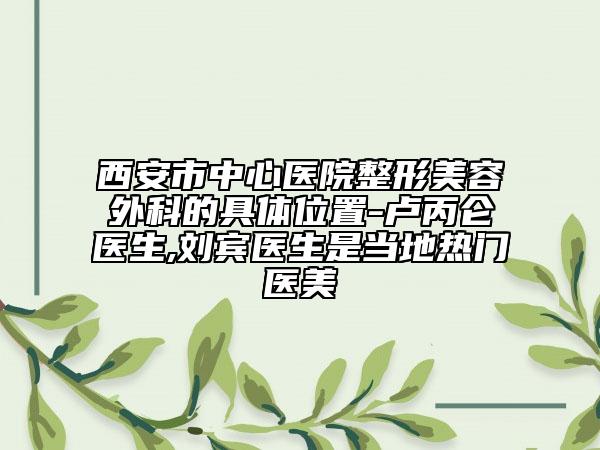 西安市中心医院整形美容外科的具体位置-卢丙仑医生,刘宾医生是当地热门医美
