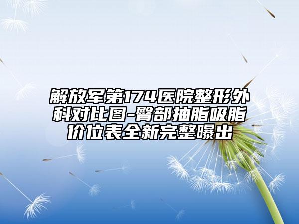 解放军第174医院整形外科对比图-臀部抽脂吸脂价位表全新完整曝出