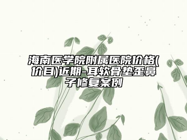 海南医学院附属医院价格(价目)近期-耳软骨垫歪鼻子修复案例
