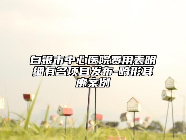 白银市中心医院费用表明细有名项目发布-畸形耳廓案例