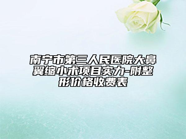 南宁市第三人民医院大鼻翼缩小术项目实力-附整形价格收费表