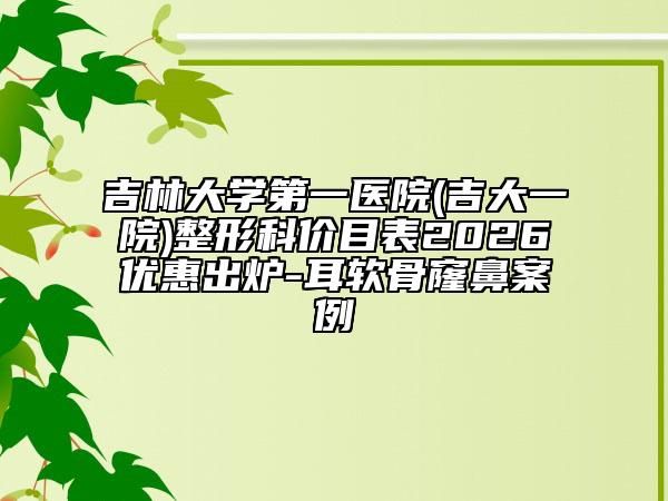 吉林大学第一医院(吉大一院)整形科价目表2026优惠出炉-耳软骨窿鼻案例