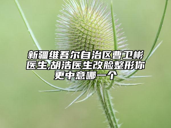 新疆维吾尔自治区曹卫彬医生,胡浩医生改脸整形你更中意哪一个