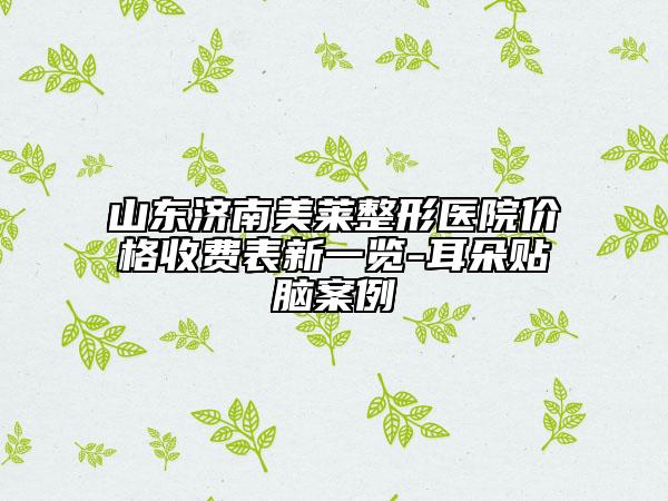 山东济南美莱整形医院价格收费表新一览-耳朵贴脑案例