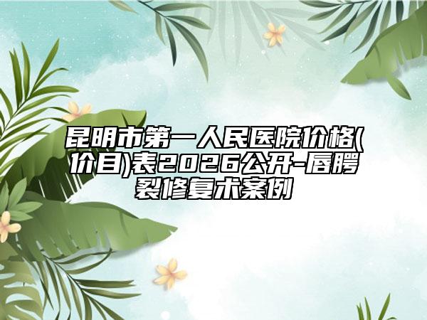 昆明市第一人民医院价格(价目)表2026公开-唇腭裂修复术案例