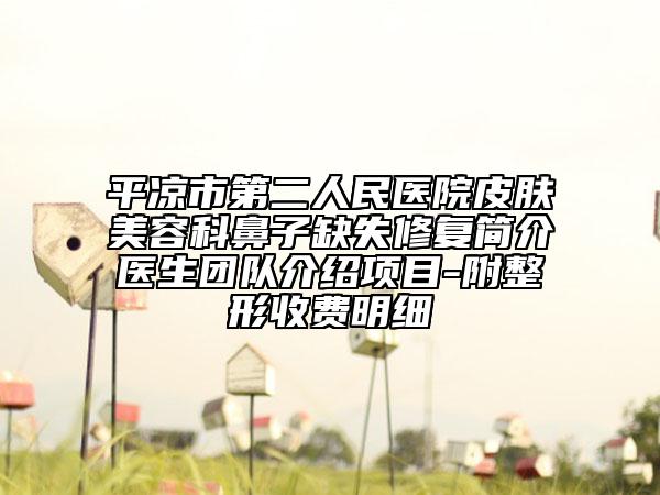 平凉市第二人民医院皮肤美容科鼻子缺失修复简介医生团队介绍项目-附整形收费明细
