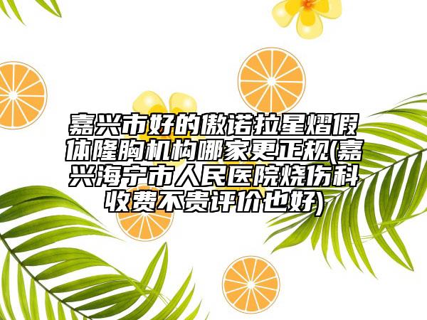 嘉兴市好的傲诺拉星熠假体隆胸机构哪家更正规(嘉兴海宁市人民医院烧伤科收费不贵评价也好)