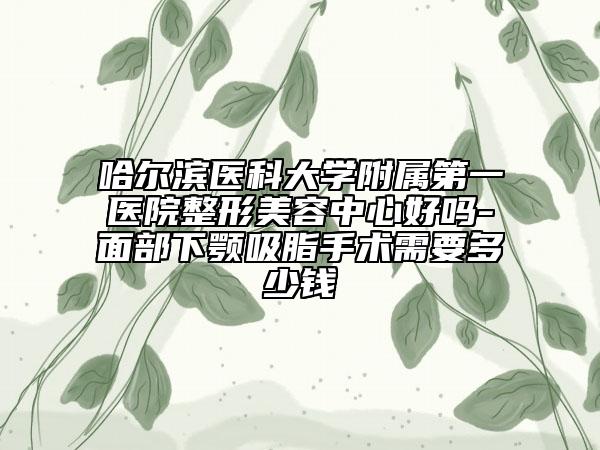 哈尔滨医科大学附属第一医院整形美容中心好吗-面部下颚吸脂手术需要多少钱