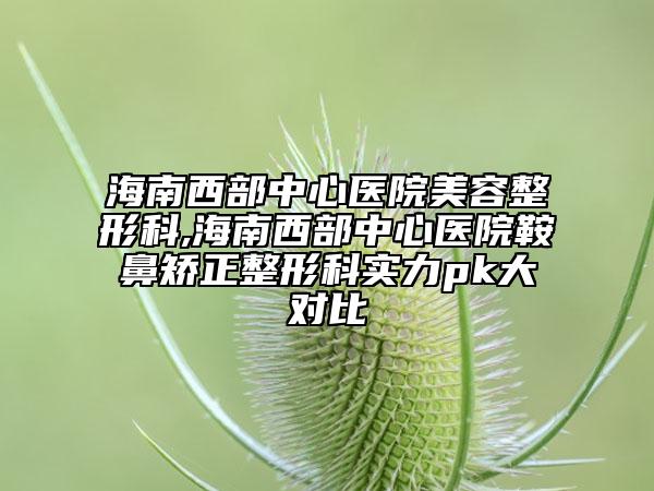 海南西部中心医院美容整形科,海南西部中心医院鞍鼻矫正整形科实力pk大对比