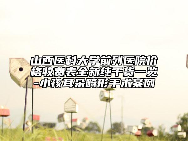 山西医科大学前列医院价格收费表全新纯干货一览-小孩耳朵畸形手术案例