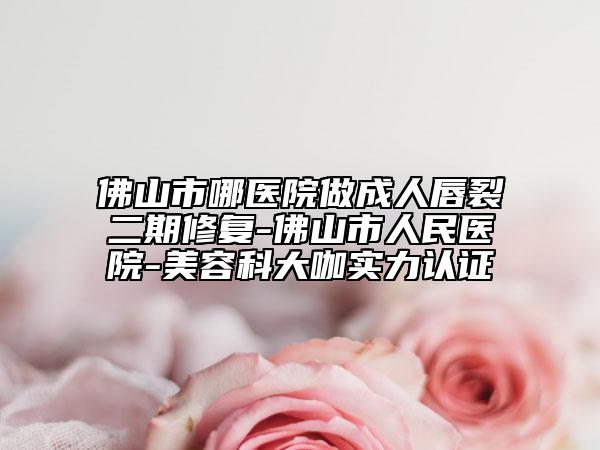 佛山市哪医院做成人唇裂二期修复-佛山市人民医院-美容科大咖实力认证