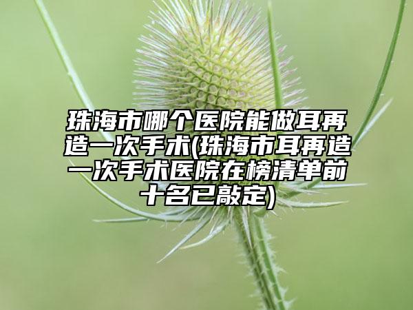 珠海市哪个医院能做耳再造一次手术(珠海市耳再造一次手术医院在榜清单前十名已敲定)