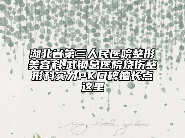 湖北省第三人民医院整形美容科,武钢总医院烧伤整形科实力PK口碑擅长点这里