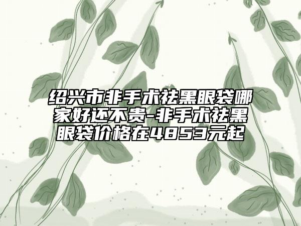 绍兴市非手术祛黑眼袋哪家好还不贵-非手术祛黑眼袋价格在4853元起