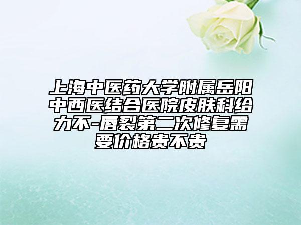 上海中医药大学附属岳阳中西医结合医院皮肤科给力不-唇裂第二次修复需要价格贵不贵