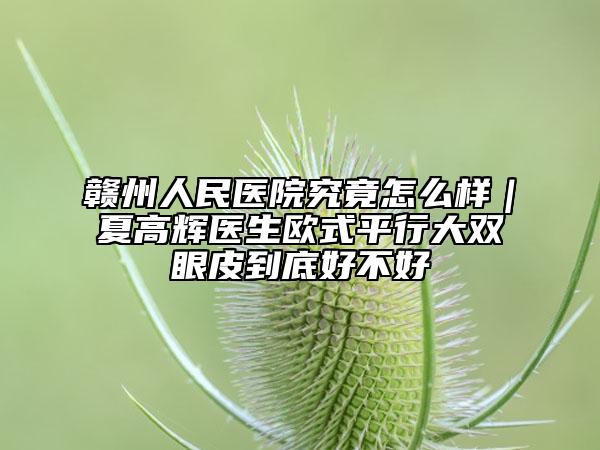 赣州人民医院究竟怎么样｜夏高辉医生欧式平行大双眼皮到底好不好