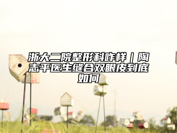 浙大二院整形科咋样｜陶志平医生缝合双眼皮到底如何