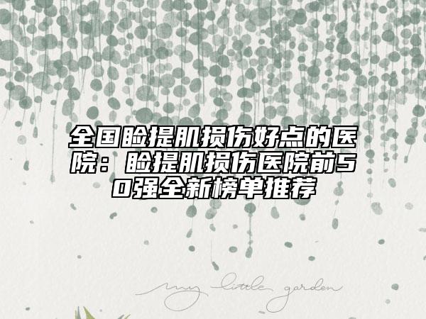 全国睑提肌损伤好点的医院：睑提肌损伤医院前50强全新榜单推荐