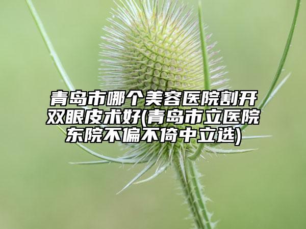 青岛市哪个美容医院割开双眼皮术好(青岛市立医院东院不偏不倚中立选)