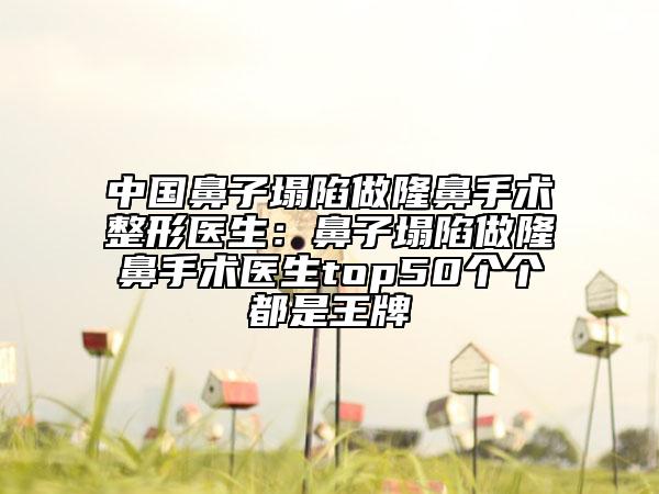 中国鼻子塌陷做隆鼻手术整形医生：鼻子塌陷做隆鼻手术医生top50个个都是王牌