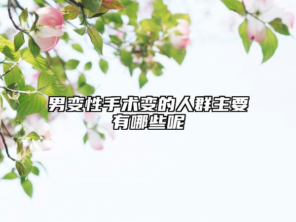男变性手术变的人群主要有哪些呢