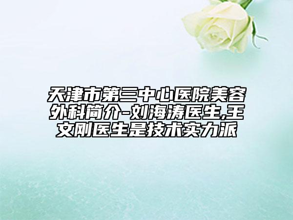 天津市第三中心医院美容外科简介-刘海涛医生,王文刚医生是技术实力派