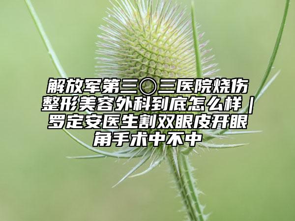 解放军第三〇三医院烧伤整形美容外科到底怎么样｜罗定安医生割双眼皮开眼角手术中不中