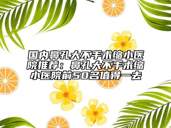 国内鼻孔大不手术缩小医院推荐：鼻孔大不手术缩小医院前50名值得一去