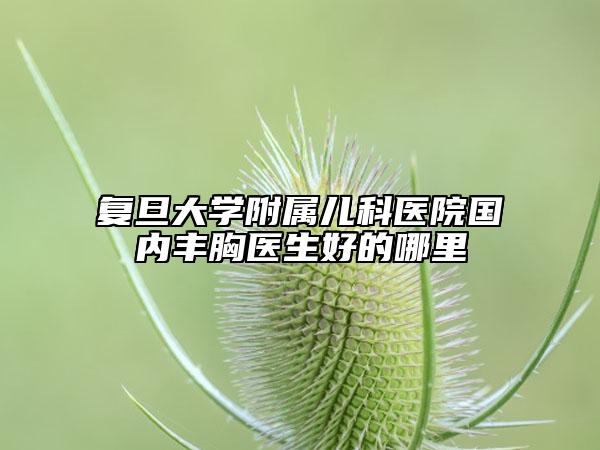 复旦大学附属儿科医院国内丰胸医生好的哪里