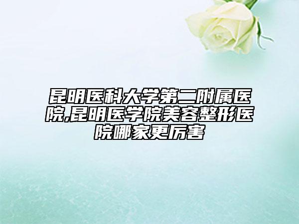 昆明医科大学第二附属医院,昆明医学院美容整形医院哪家更厉害