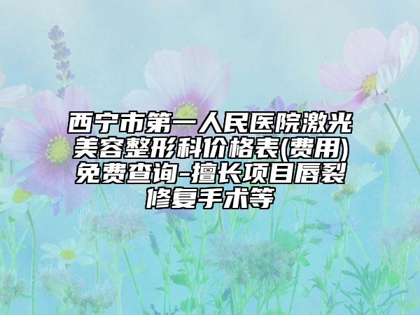 西宁市第一人民医院激光美容整形科价格表(费用)免费查询-擅长项目唇裂修复手术等