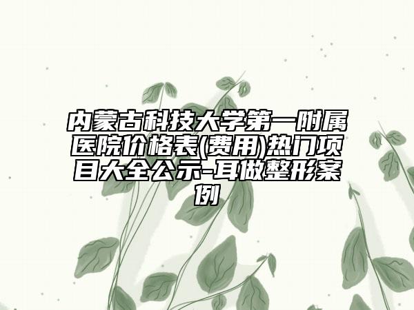 内蒙古科技大学第一附属医院价格表(费用)热门项目大全公示-耳做整形案例