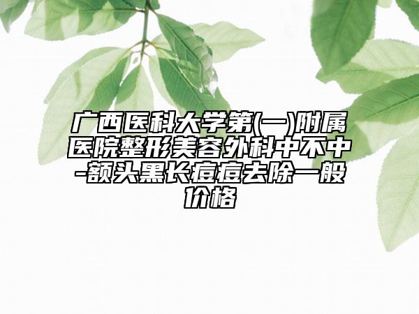 广西医科大学第(一)附属医院整形美容外科中不中-额头黑长痘痘去除一般价格