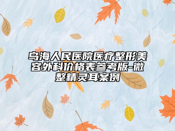 乌海人民医院医疗整形美容外科价格表参考版-微整精灵耳案例
